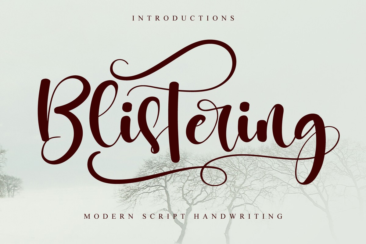 Beispiel einer Blistering-Schriftart