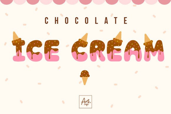 Beispiel einer Chocolate Ice Cream-Schriftart