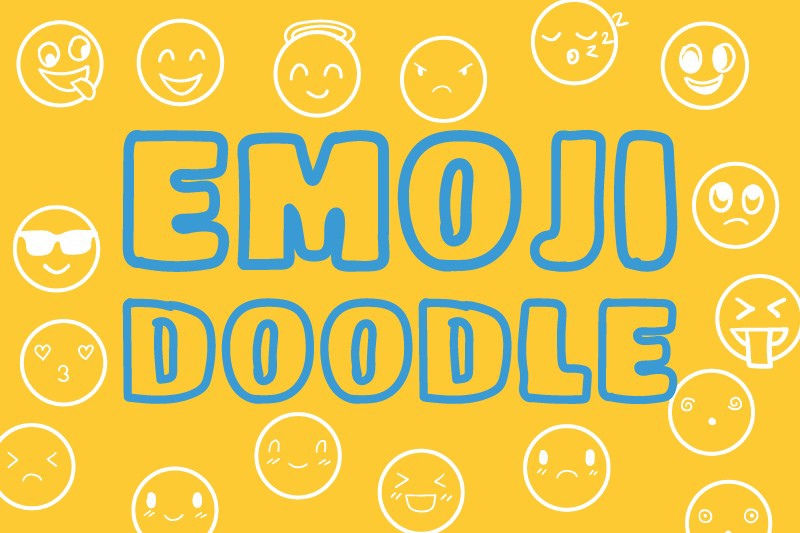 Beispiel einer Emoji Doodle-Schriftart
