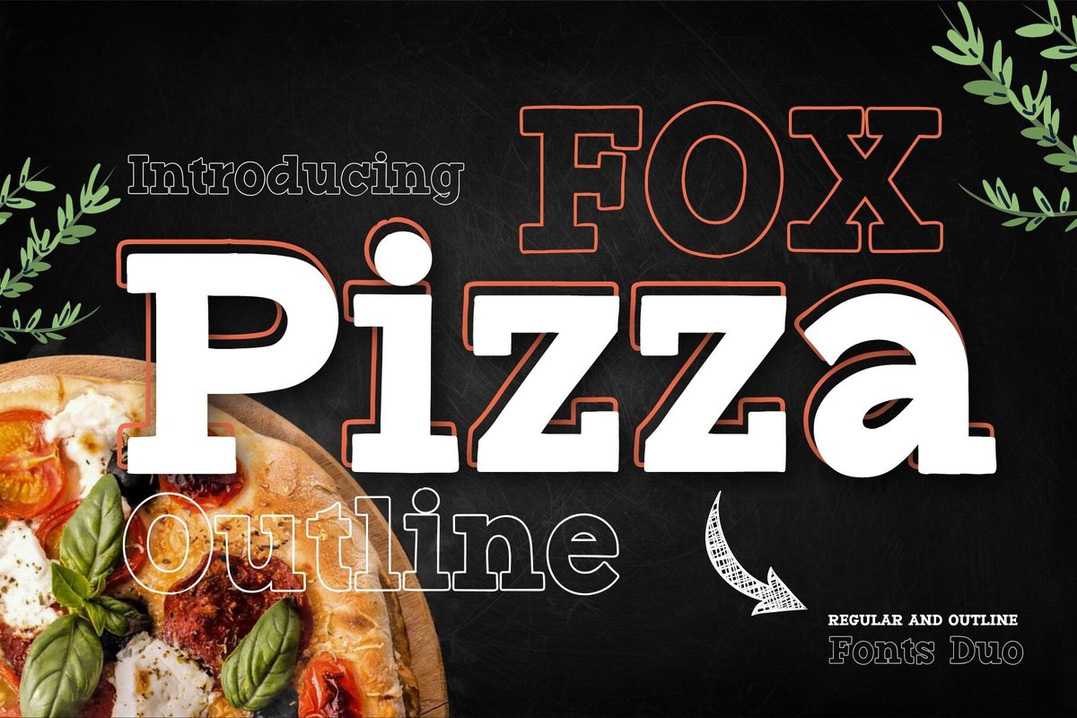 Beispiel einer Fox Pizza Regular-Schriftart