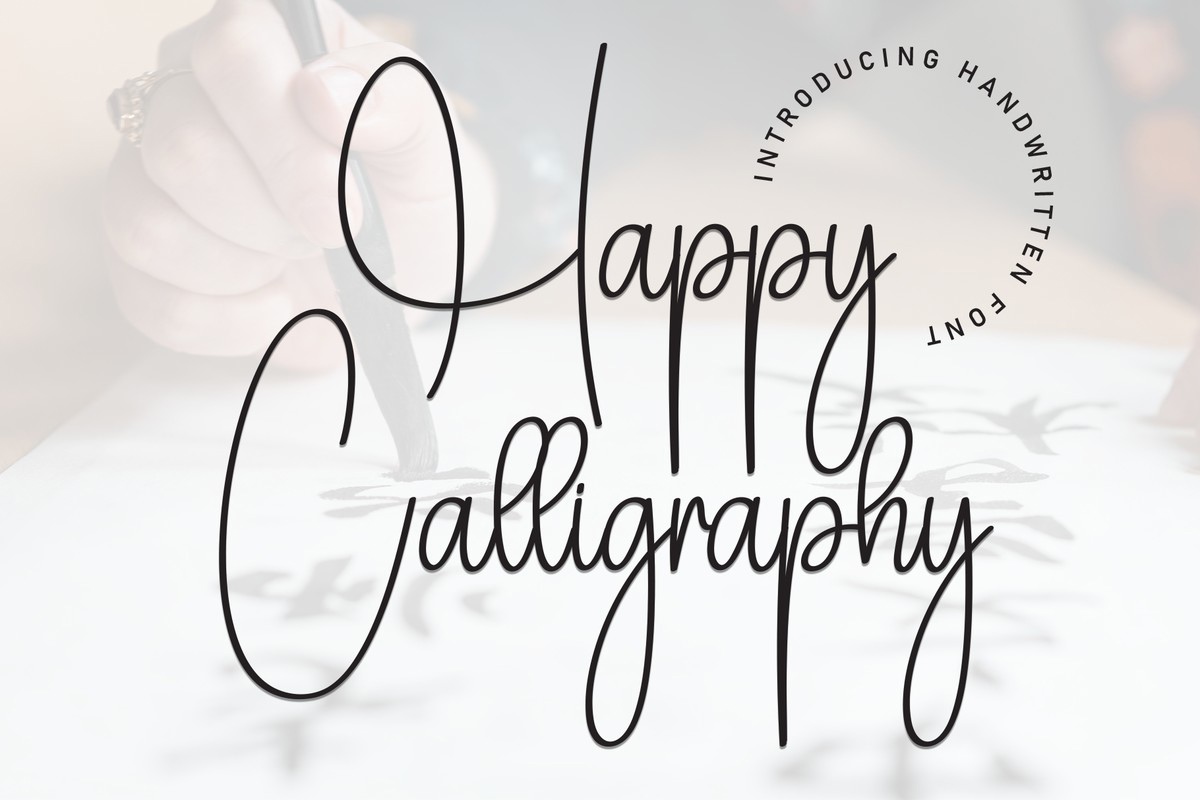 Beispiel einer Happy Calligraphy-Schriftart