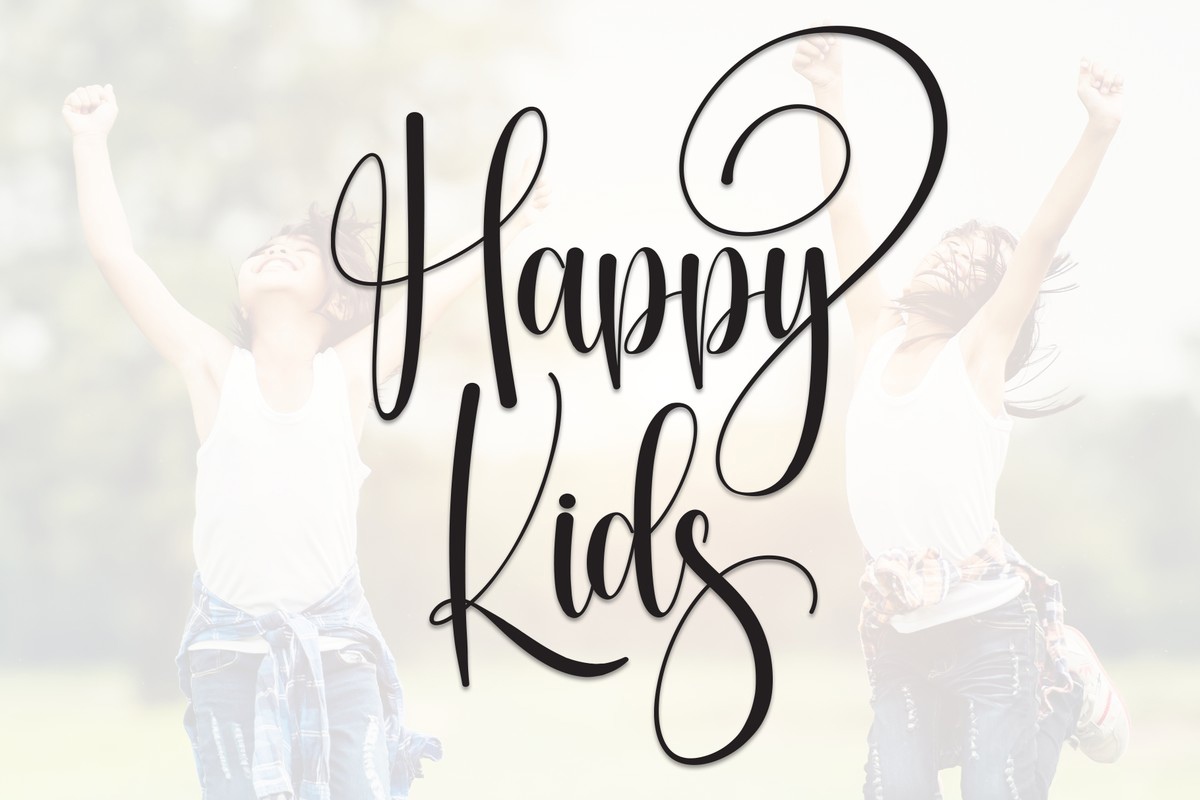 Beispiel einer Happy Kids Regular-Schriftart