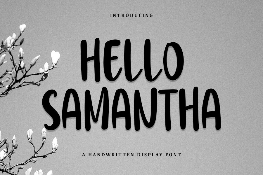 Beispiel einer Hello Samantha-Schriftart