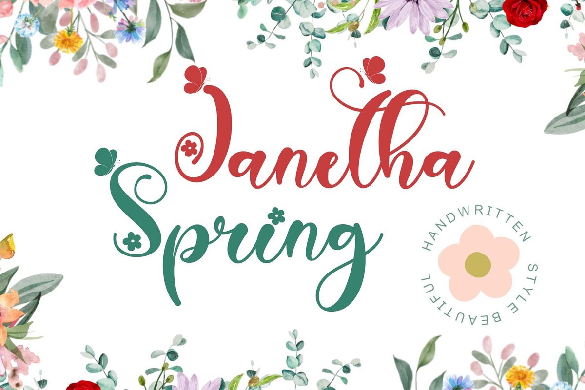 Beispiel einer Janetha Spring-Schriftart