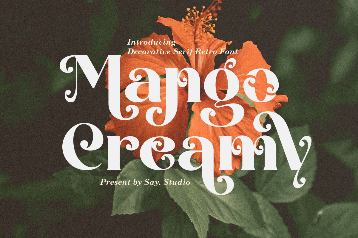 Beispiel einer Mango Creamy Italic-Schriftart