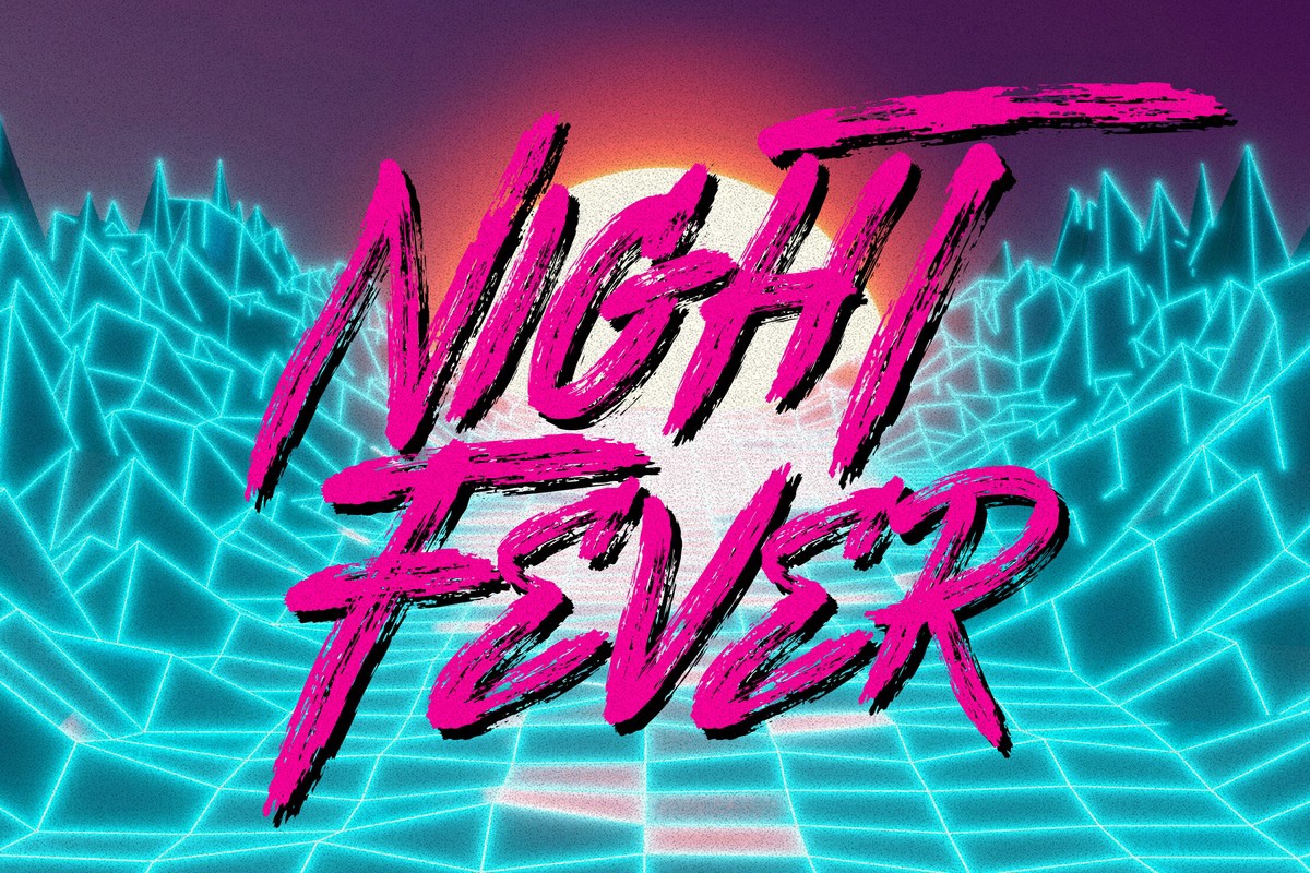 Beispiel einer Night Fever Regular-Schriftart