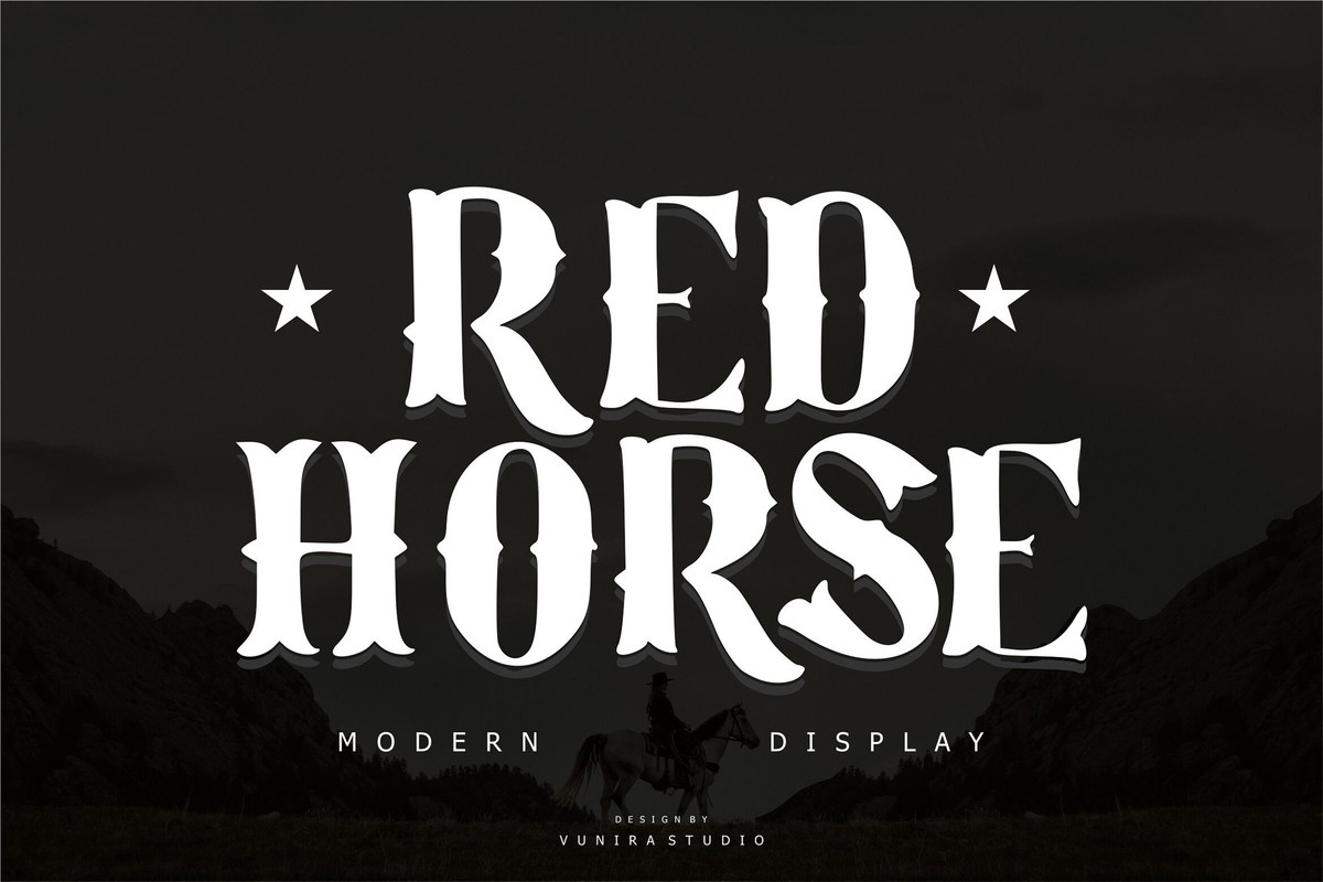 Beispiel einer Red Horse-Schriftart