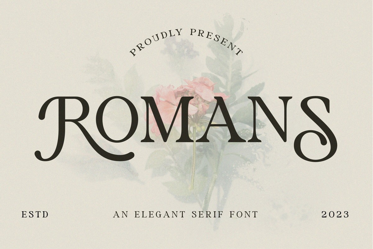 Beispiel einer Romans Regular-Schriftart