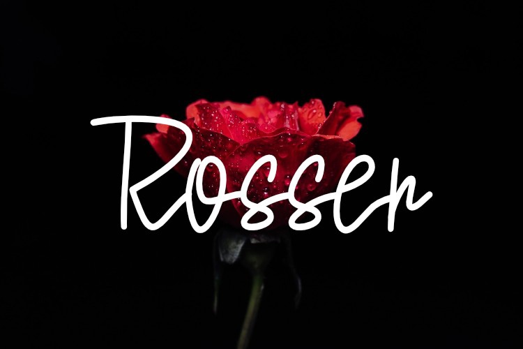 Beispiel einer Rosser Regular-Schriftart