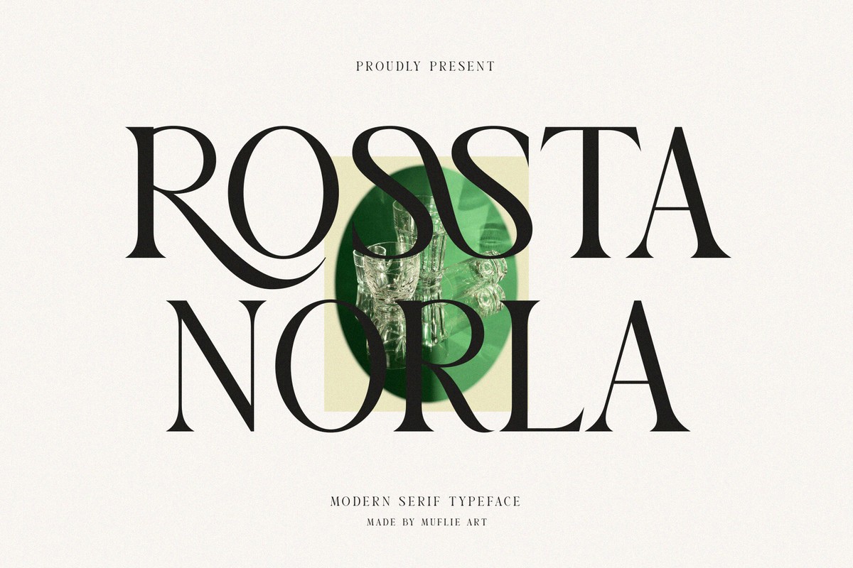 Beispiel einer Rossta Norla Regular-Schriftart