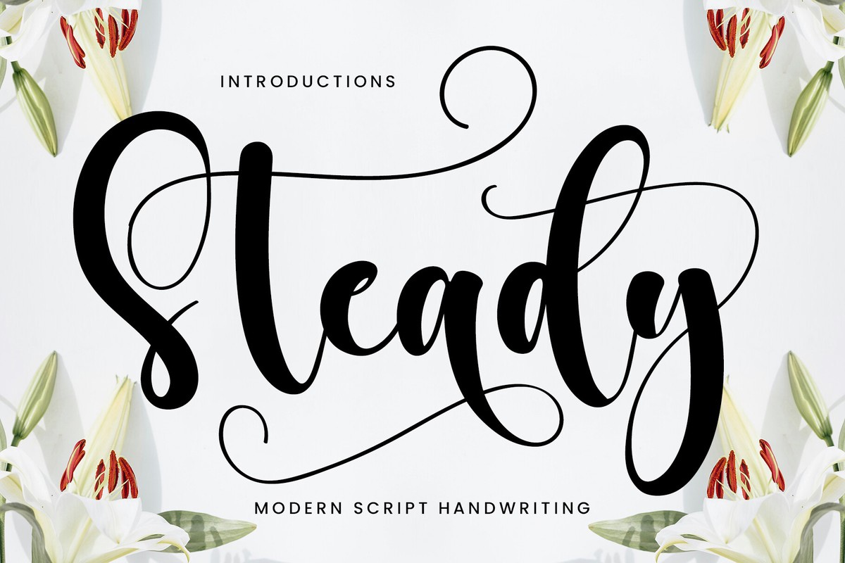 Beispiel einer Steady Regular-Schriftart