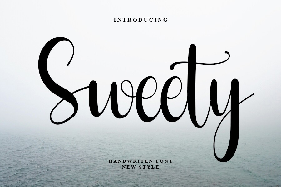 Beispiel einer Sweety Regular-Schriftart