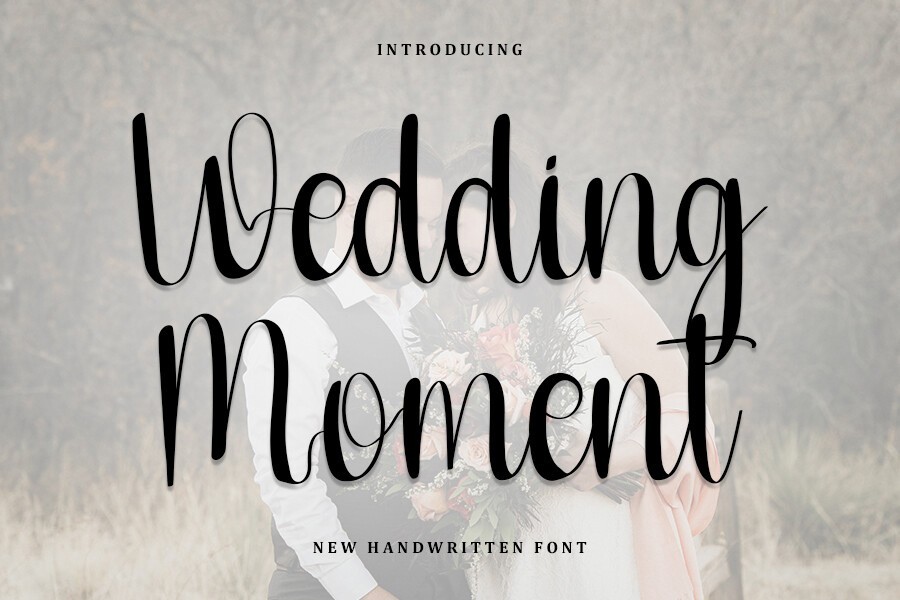 Beispiel einer Wedding Moment Regular-Schriftart