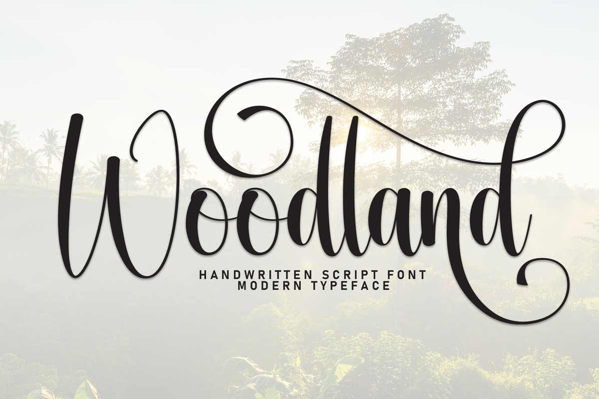 Beispiel einer Woodland-Schriftart