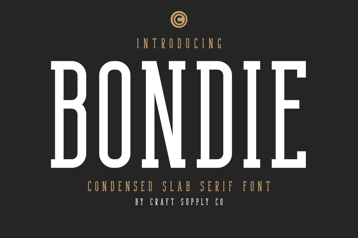 Beispiel einer Bondie Slab-Schriftart