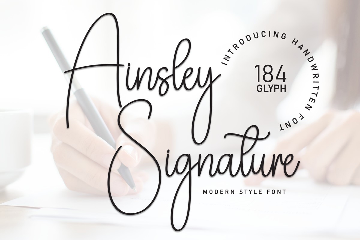 Beispiel einer Ashley Signature Regular-Schriftart