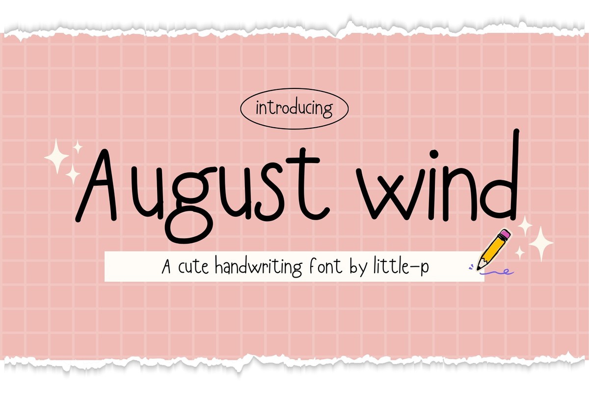 Beispiel einer August Wind-Schriftart