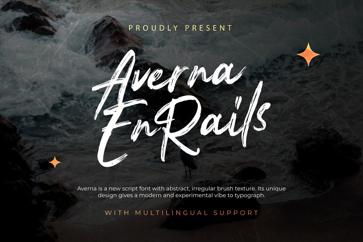 Beispiel einer Averna En Rails-Schriftart