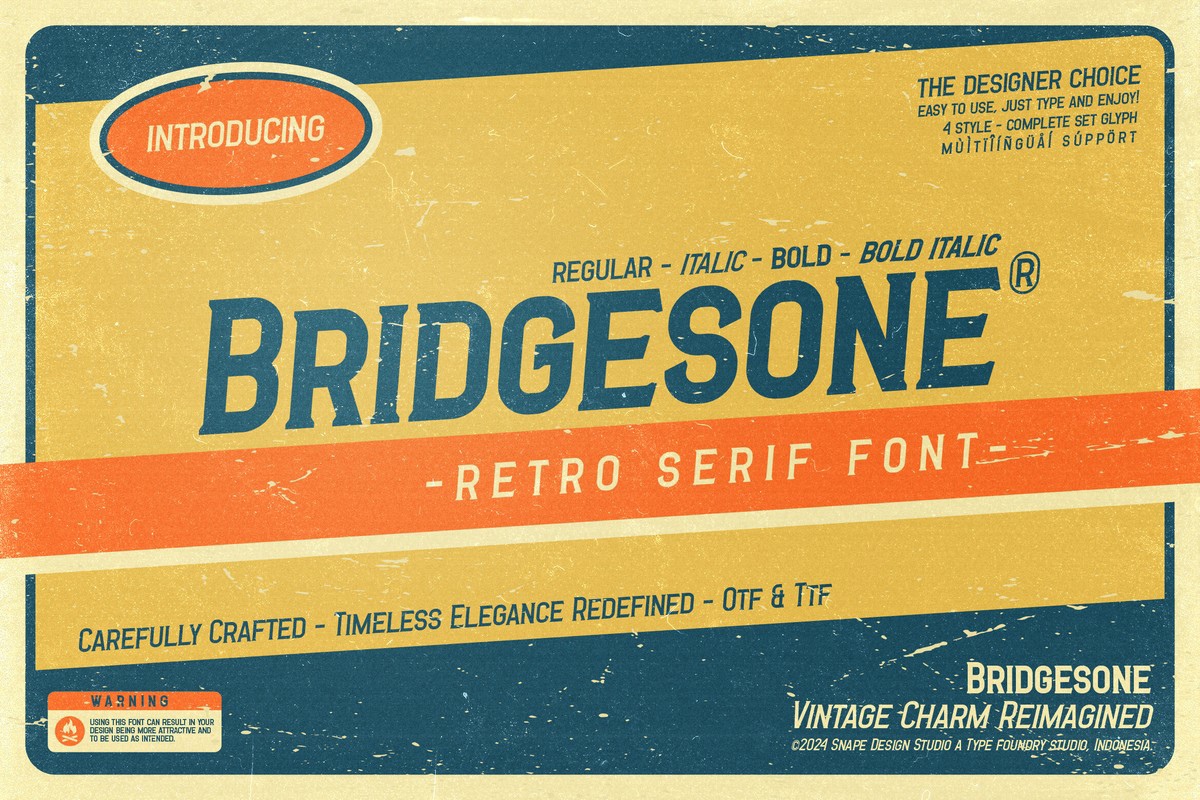 Beispiel einer Bridgesone Bold Italic-Schriftart
