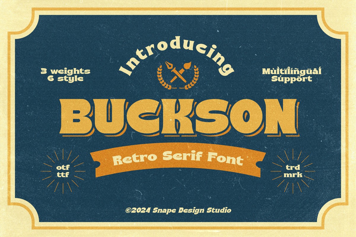 Beispiel einer Buckson Condensed Italic-Schriftart