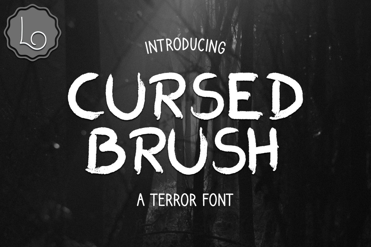 Beispiel einer Cursed Brush Regular-Schriftart