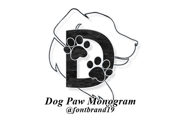 Beispiel einer Dog Paw Monogram-Schriftart
