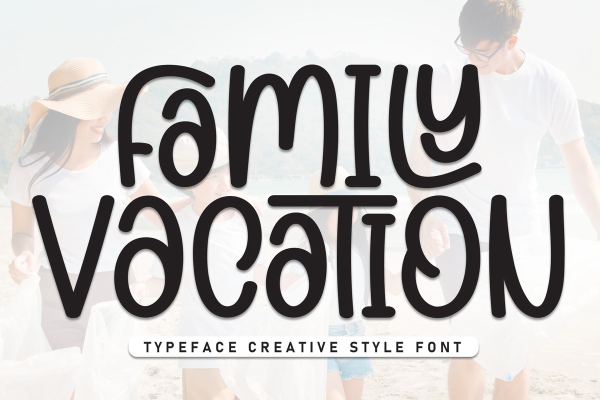 Beispiel einer Family Vacation Regular-Schriftart