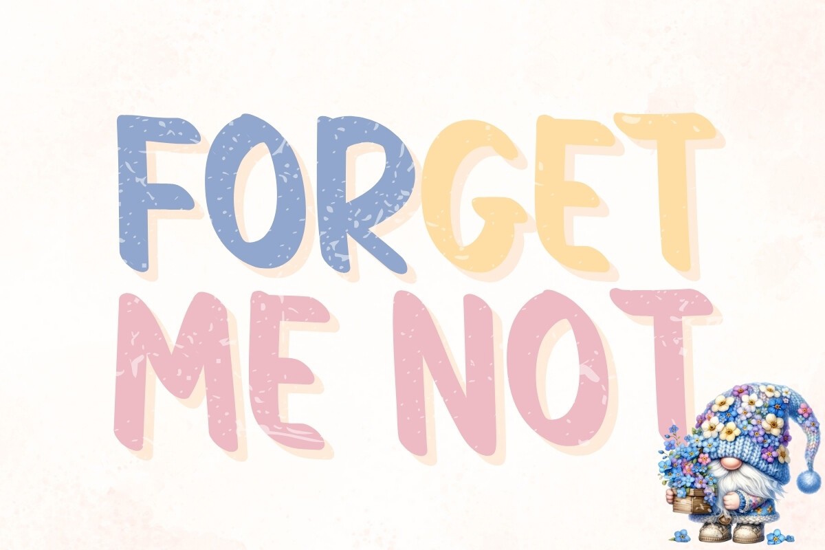 Beispiel einer Forget Me Not Regular-Schriftart