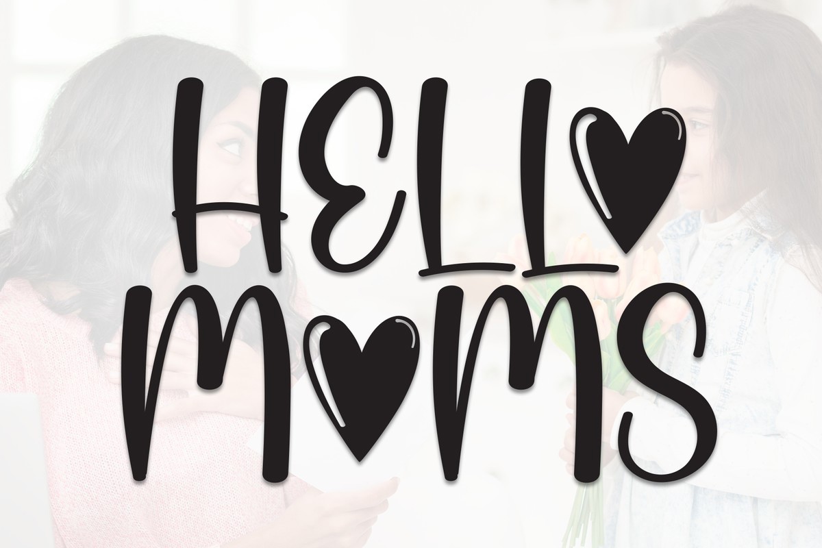 Beispiel einer Hello Moms Regular-Schriftart