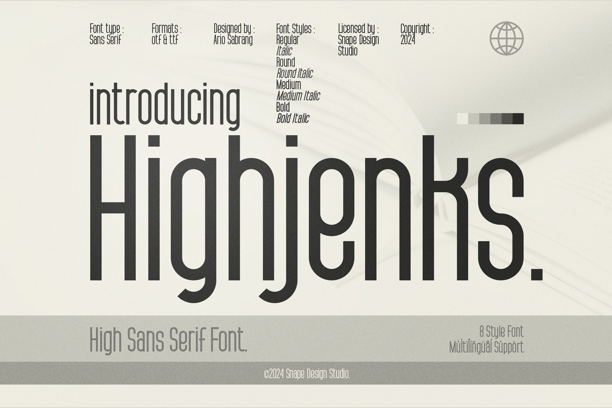 Beispiel einer Highjenks Round-Schriftart