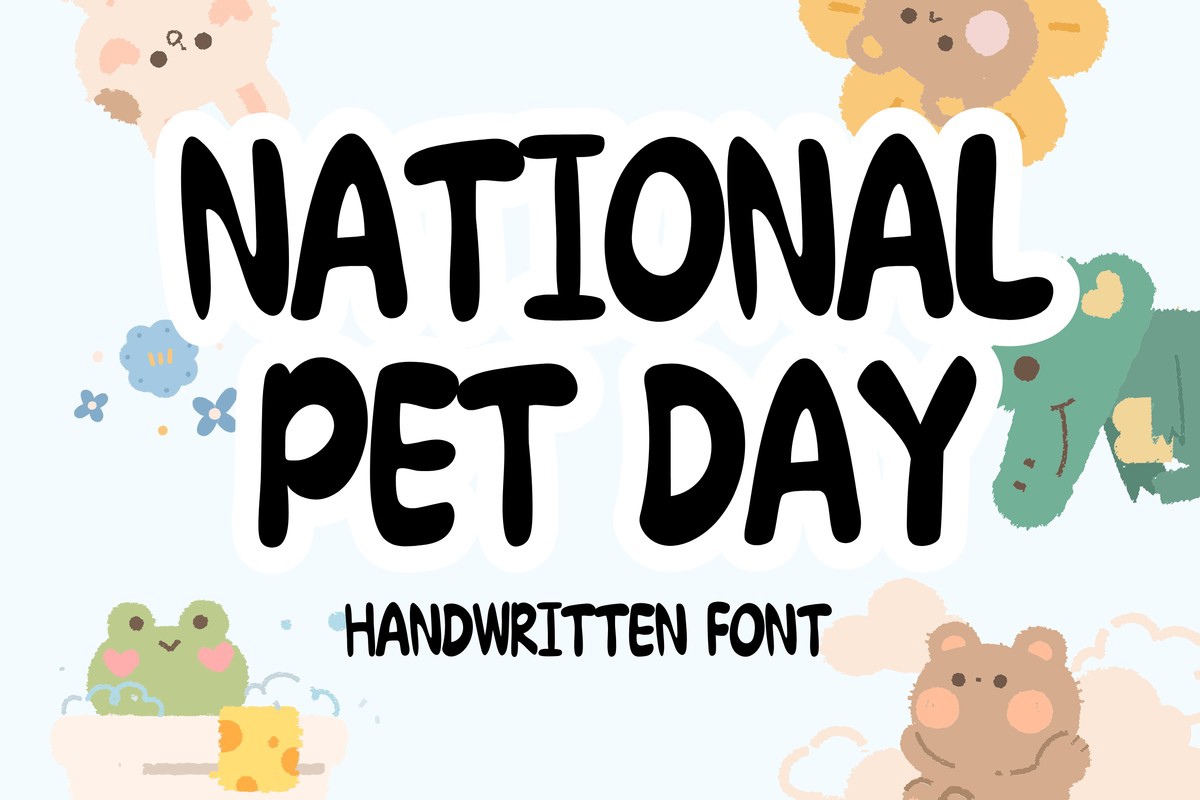 Beispiel einer National Pet Day-Schriftart