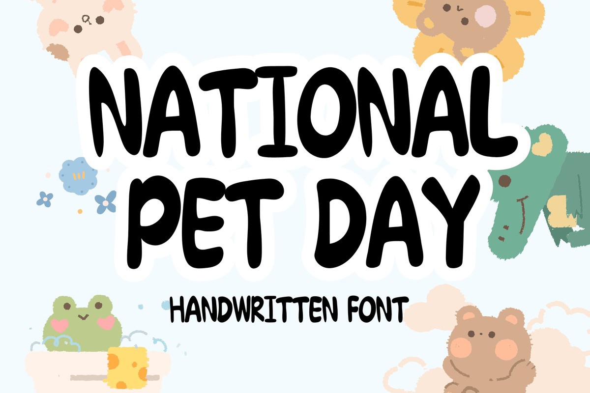 Beispiel einer National Pet Day Regular-Schriftart