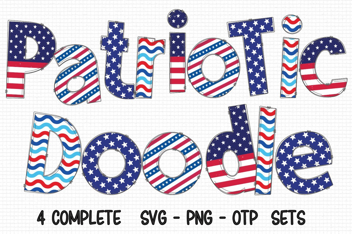 Beispiel einer Patriotic Doodle 2-Schriftart