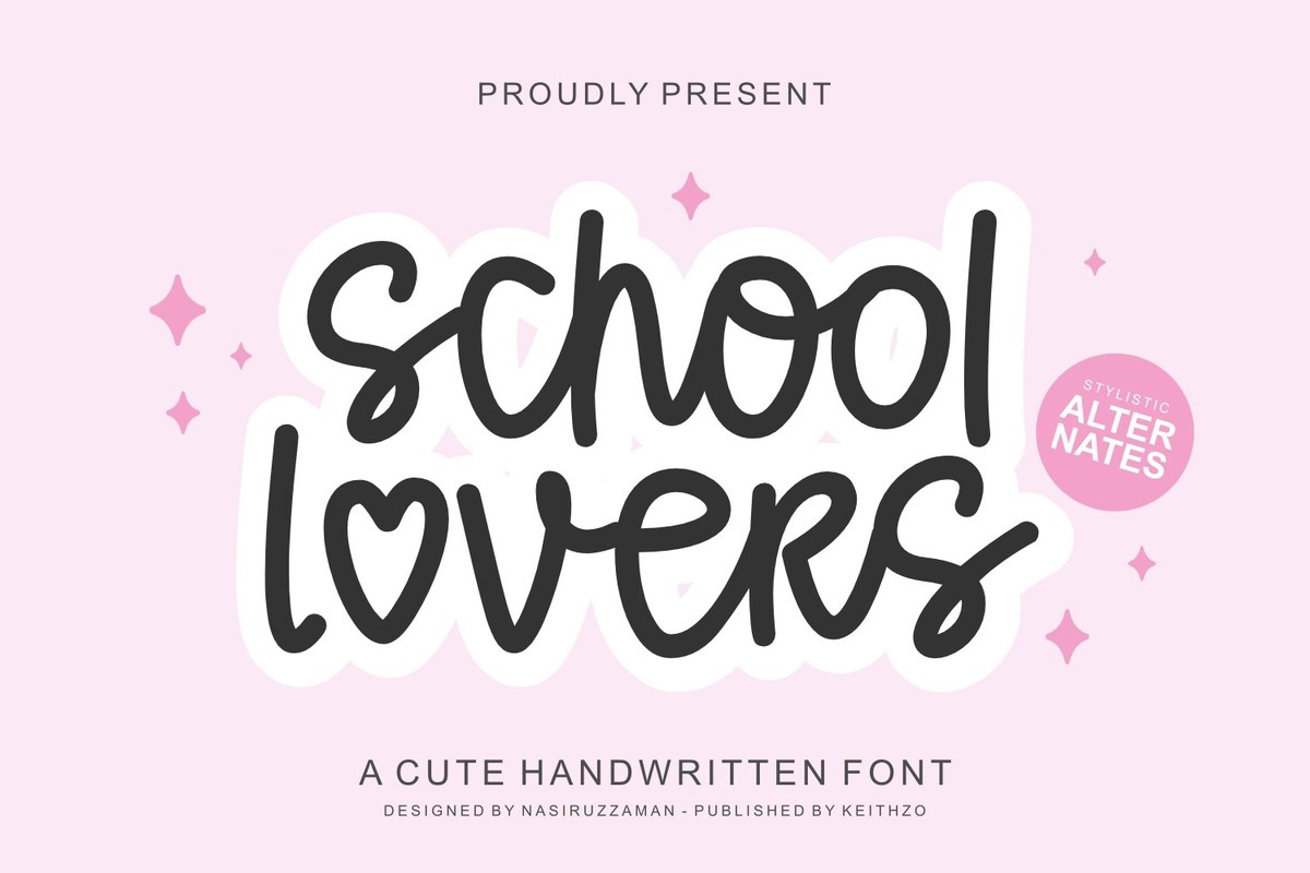 Beispiel einer School Lovers-Schriftart