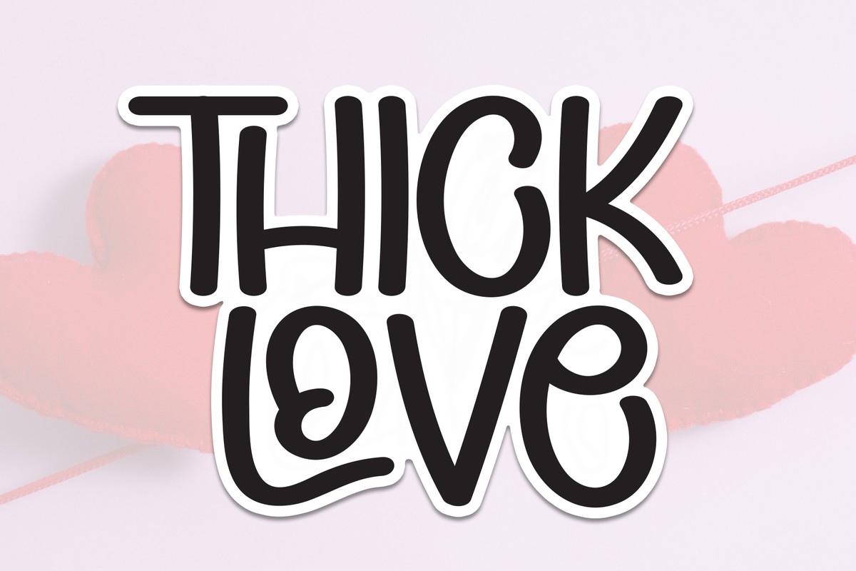 Beispiel einer Thick Love-Schriftart