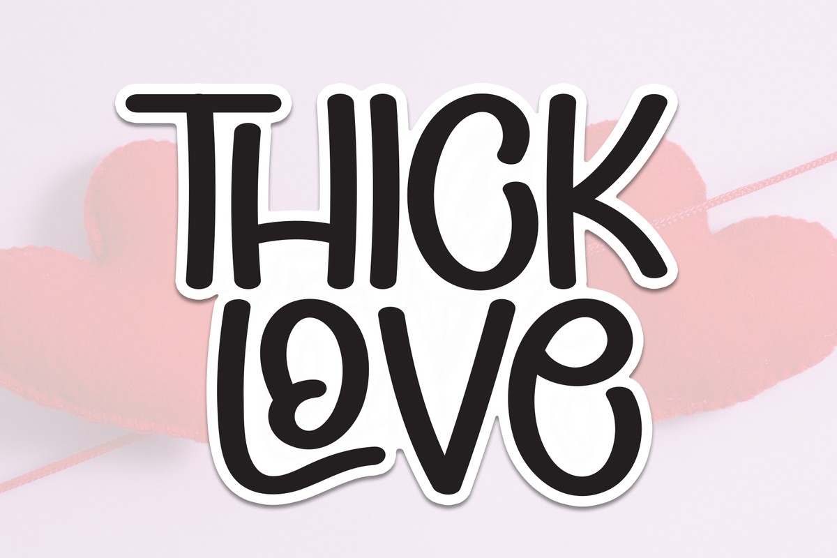 Beispiel einer Thick Love Regular-Schriftart