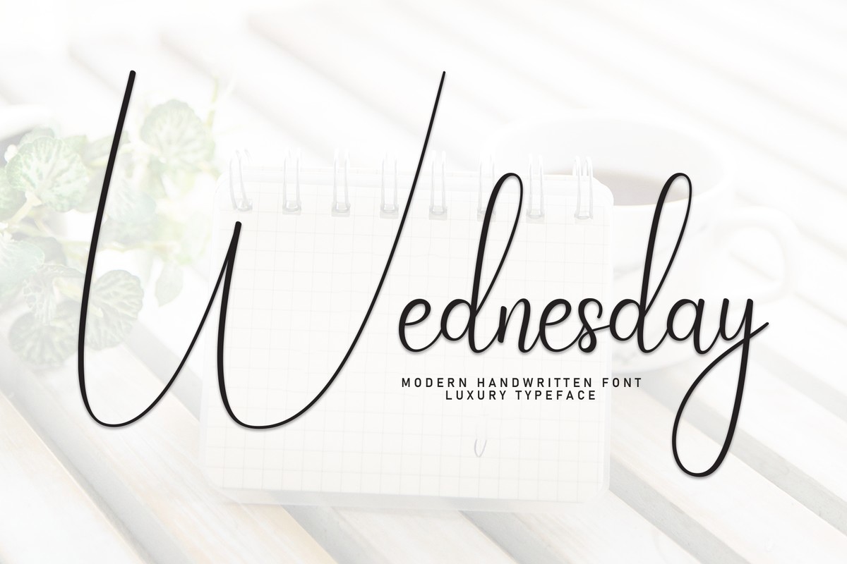 Beispiel einer Wednesday Regular-Schriftart