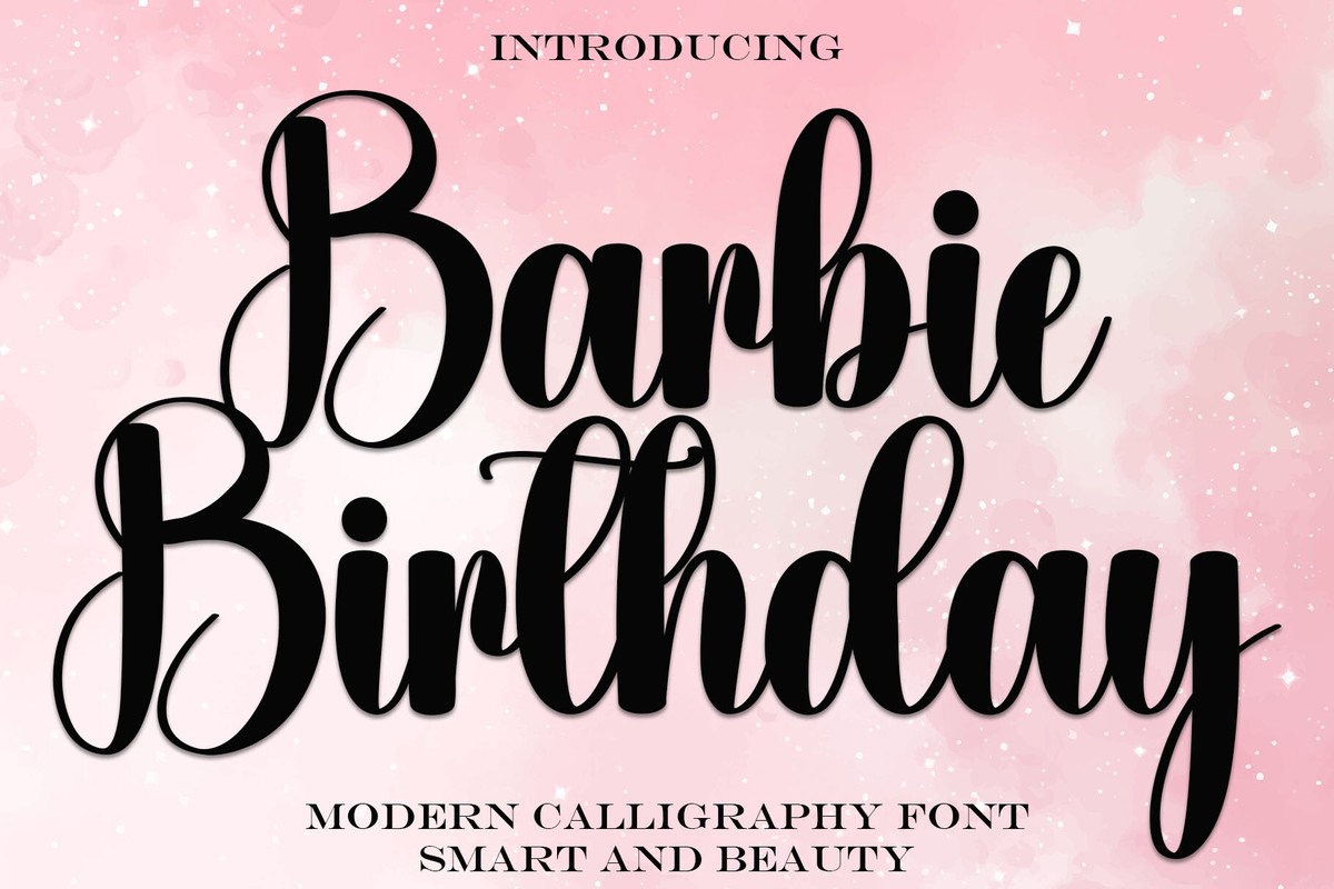 Beispiel einer Barbie Birthday-Schriftart