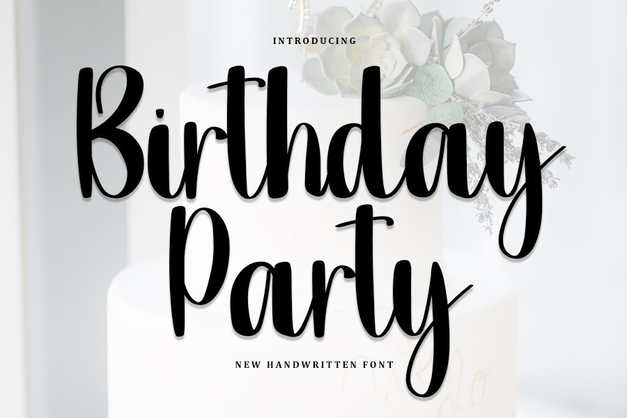 Beispiel einer Birthday Party Regular-Schriftart