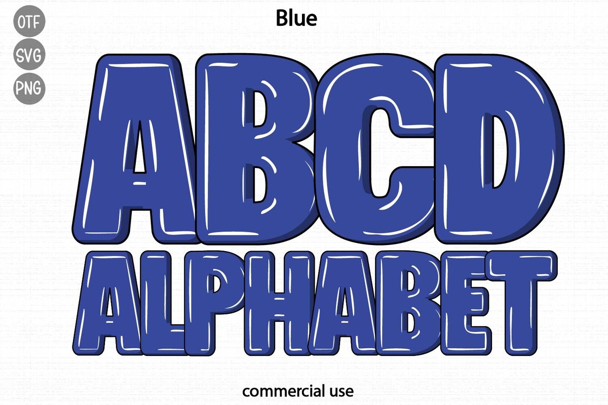 Beispiel einer Blue Regular-Schriftart
