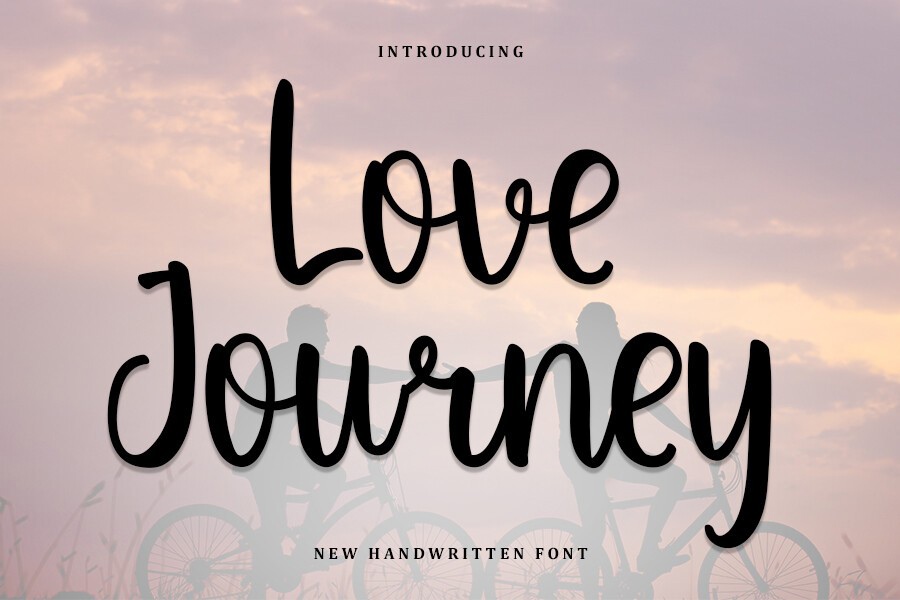 Beispiel einer Love Journey Regular-Schriftart