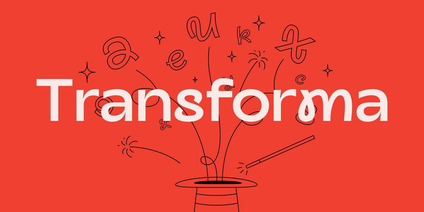 Beispiel einer Transforma-Schriftart