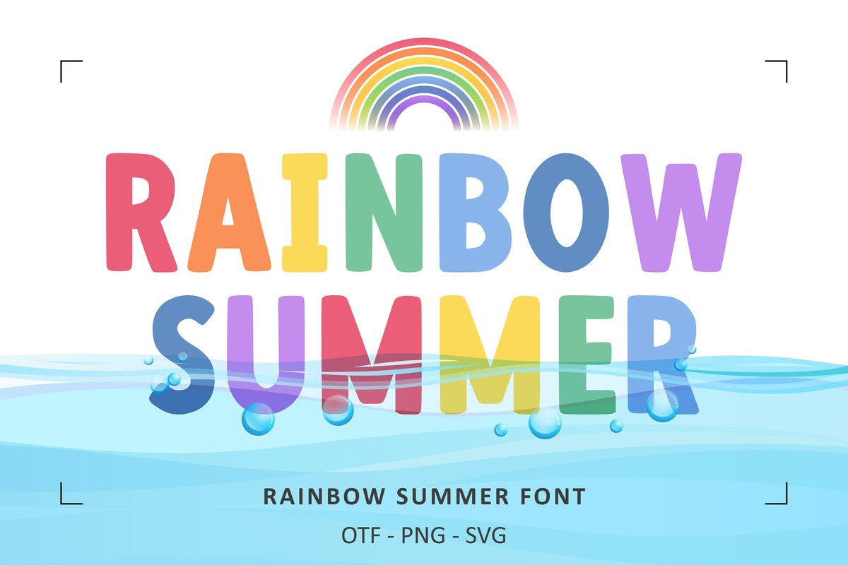 Beispiel einer Rainbow Summer 1-Schriftart