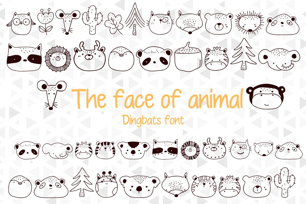 Beispiel einer The Face of Animal Regular-Schriftart