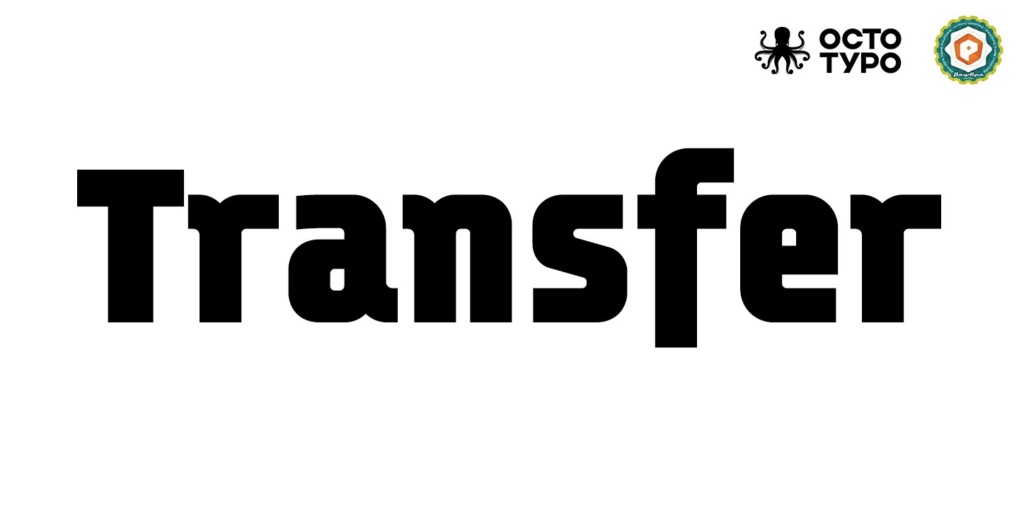 Beispiel einer Transfer GItalic-Schriftart