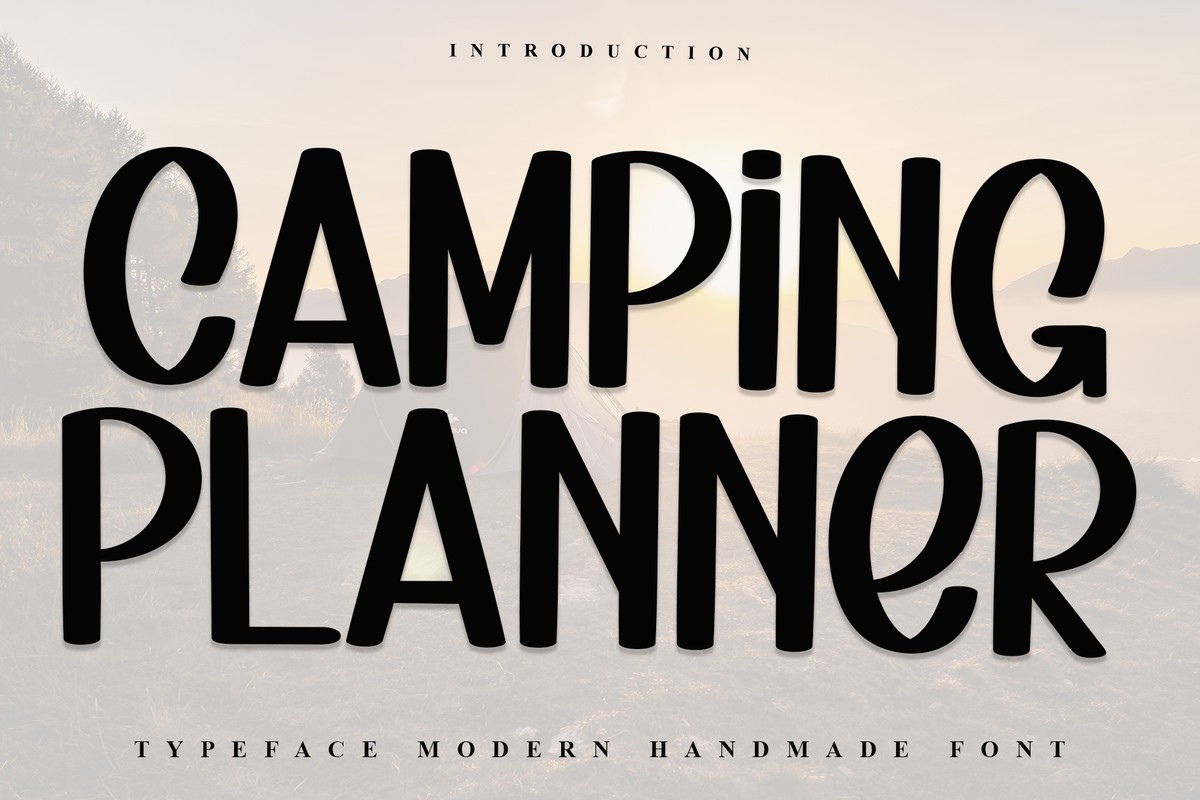 Beispiel einer Camping Planner Regular-Schriftart