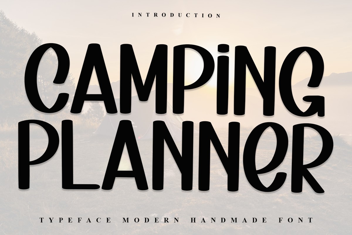 Beispiel einer Camping Planner-Schriftart