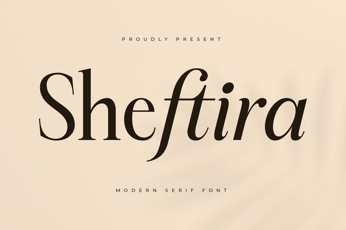 Beispiel einer Sheftira Italic-Schriftart