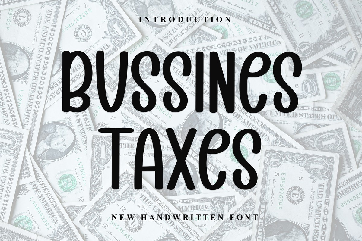 Beispiel einer Bussines Taxes-Schriftart