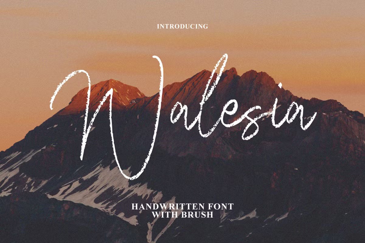 Beispiel einer Walesia Signature Brush-Schriftart